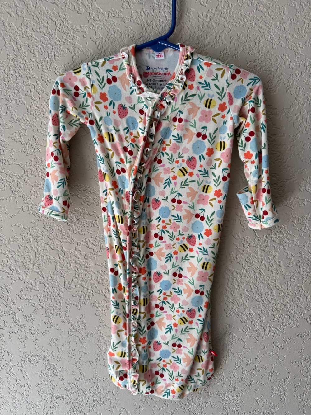 Magnetic Me Flower and Fruit Gown | NB-3 Months